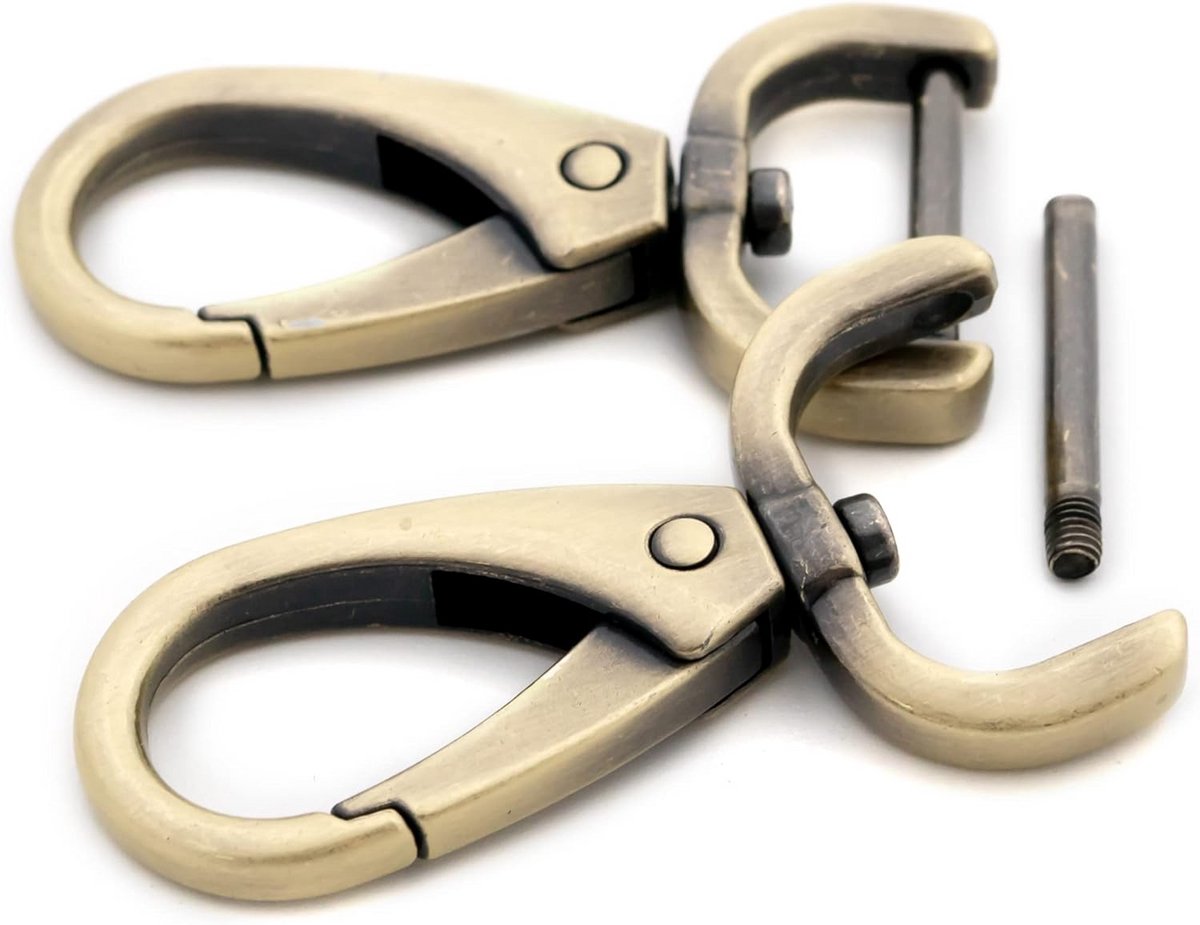 4 Stuks Afneembare Draaibare Haken - Stevige Metalen Drukpoort Draai Sleutelring Clips voor Portemonnee & Sleutelhangers
