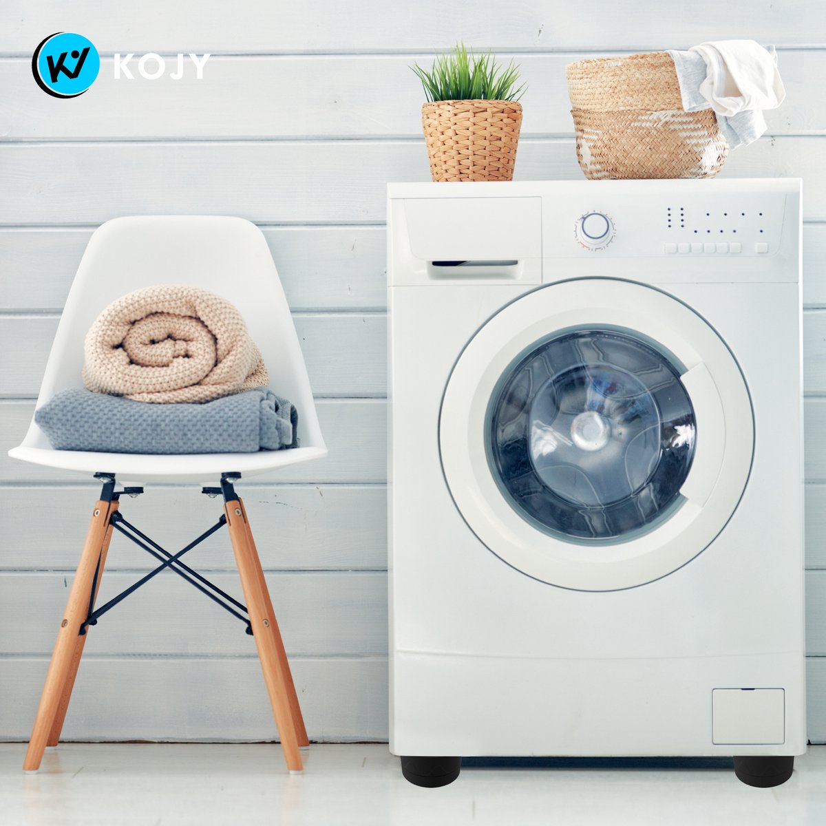 KOJY - Wasmachine Dempers - Verhoger - Stapelbaar - Zwart - Voor Wasmachine & Wasdroger — afbeelding 6