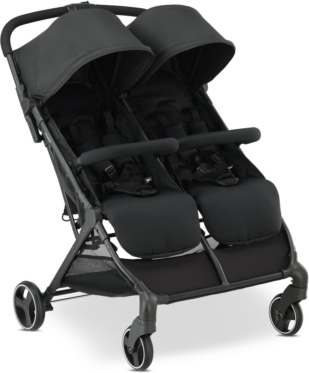Mooiys Tess Opvouwbare Twin Buggy - Met Draagtas & Regenhoes - Zwart