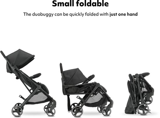 Mooiys Tess Twin Duo Buggy - Inclusief regenhoes - Inclusief Draagtas - Zwart van Merkloos — afbeelding 2