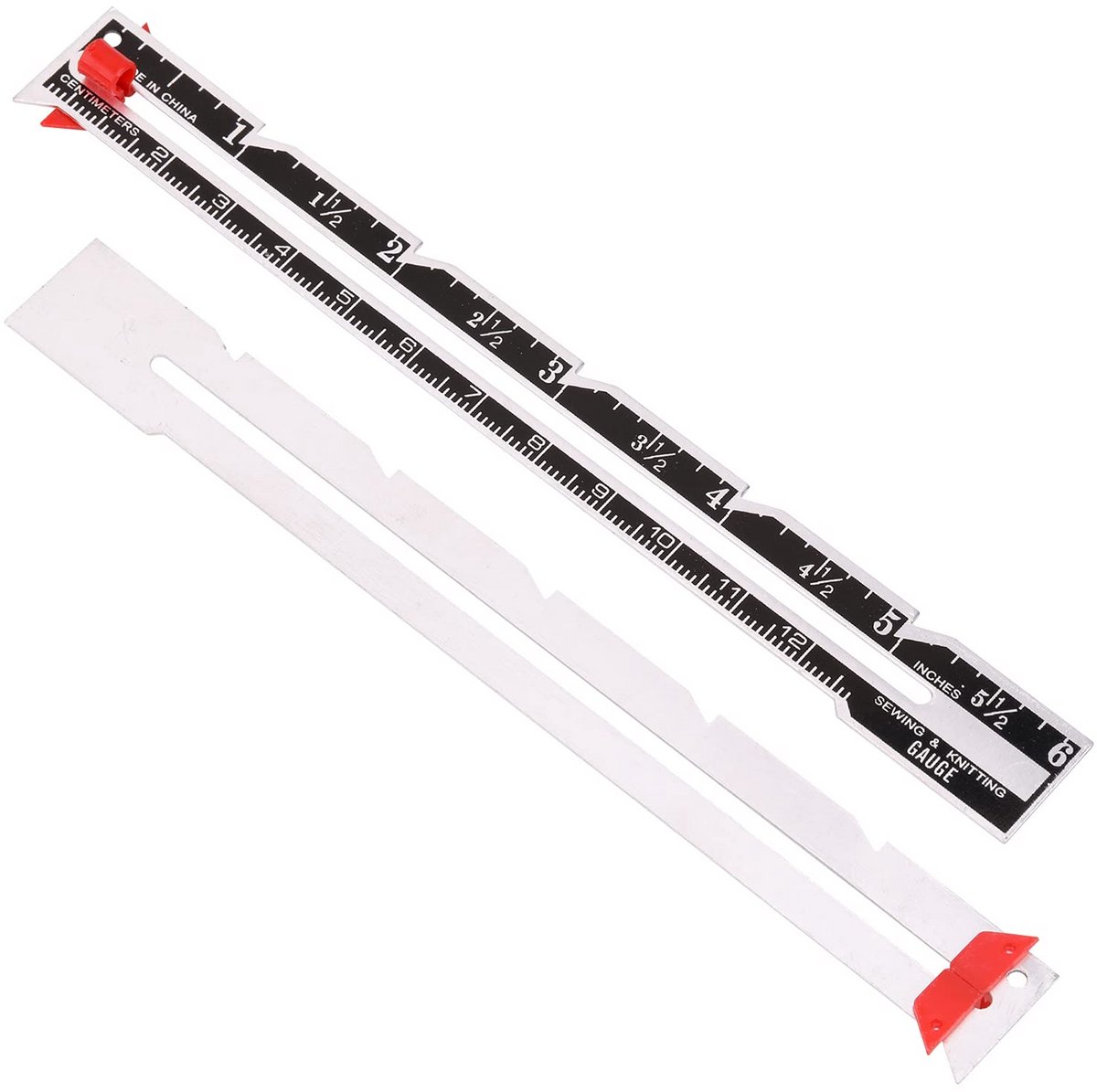 Naaimeter Liniaal - Meetliniaal Stof - Nauwkeurig Meten - Met Schuifwijzer - 15 cm - Metaal