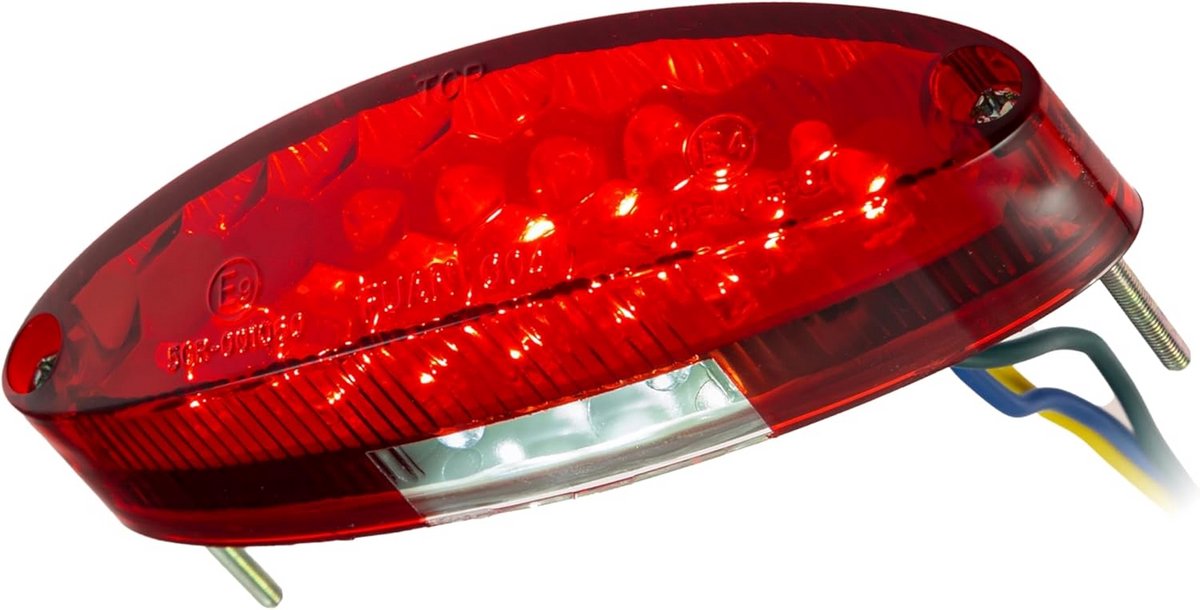 Universeel LED Achterlicht met Kentekenplaatverlichting Rood - Geschikt voor Motor en Scooter