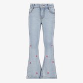 TwoDay meisjes flared jeans met geborduurde bloemen - Blauw - Maat 92