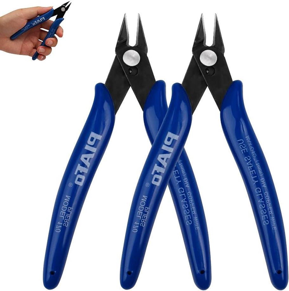Zijsnijders set met mini-draadsnijder en 3D-printertang - Multifunctionele kabelsnijder voor handwerk en sieraden maken (donkerblauw)
