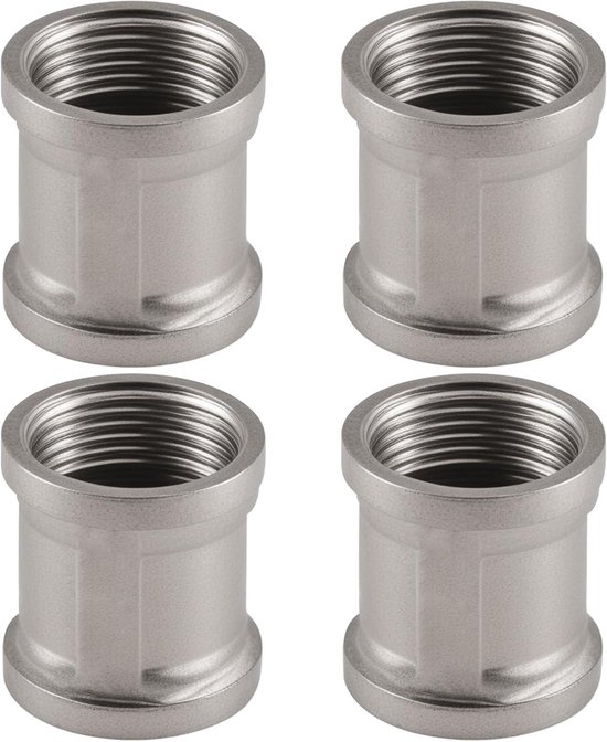 Roestvrijstalen dubbele nippel 1/2 inch voor buisaansluiting DN15 met