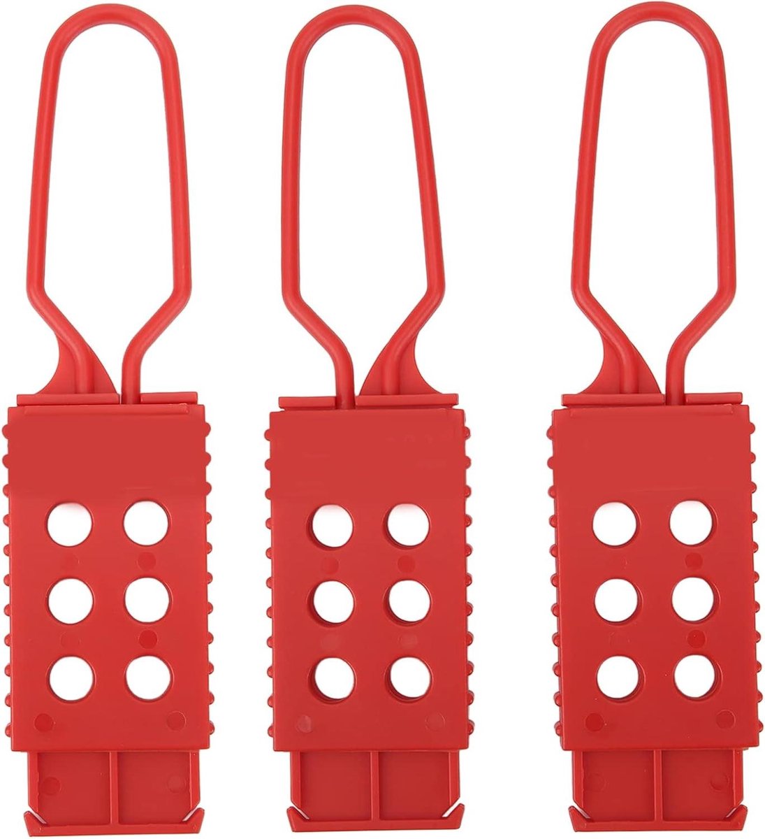 Veiligheidshangslot Hasp voor Elektrische Isolatievergrendeling 3 Stuks - Nylon Hangslot met 6 Gaten - Handig voor Lock Out Tag Out.
