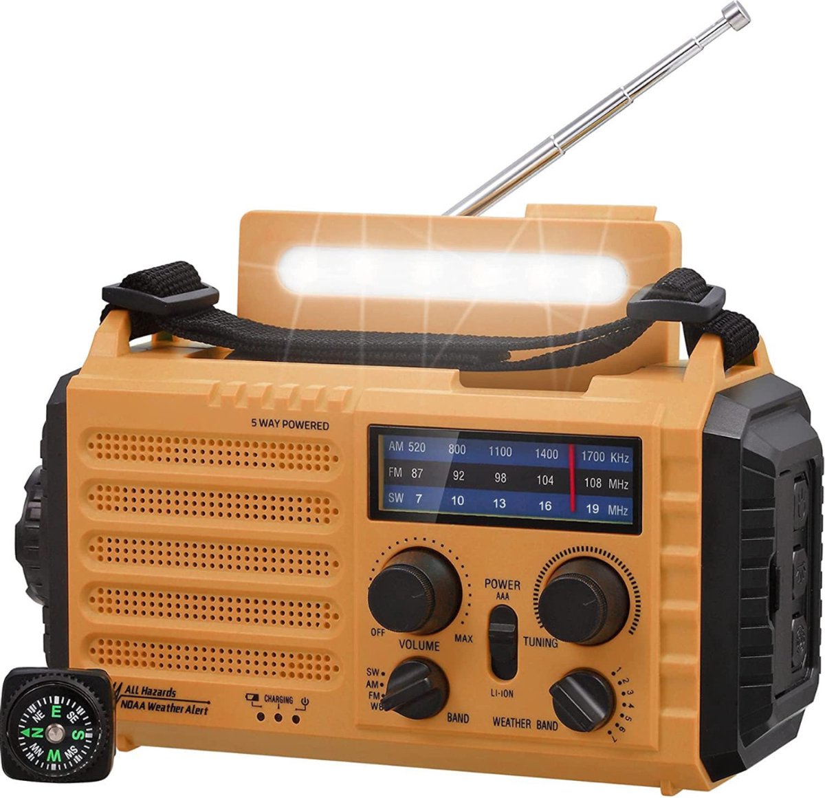 Noodradio - Noodpakket Oorlog - Draagbare Radio - Powerbank Zonneenergie - Transistor Radio