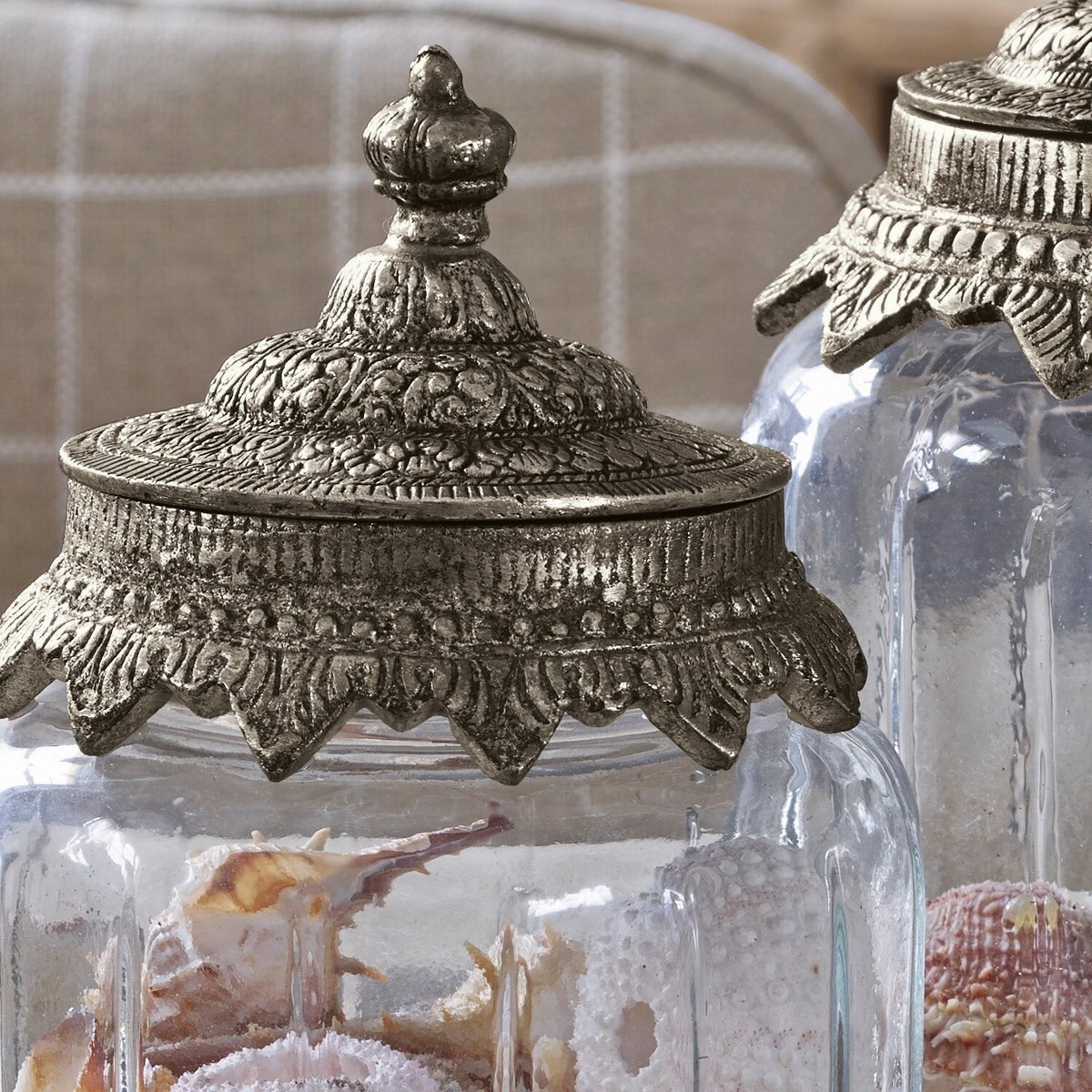 LOBERON Glazen pot set van 2 Laféline helder/zilverkleurig — cadeau in Wonen & Interieur - foto 4
