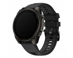 Siliconen bandje - geschikt voor Garmin Fenix 5 (PLUS) / 6 (Pro) / 7 (Pro) / 8 (47 mm) / E (47 mm) / Epix (Pro) (2) 47 mm / Approach S60/S62/S70 / MARQ / Instinct 1/2/3 (45mm) - gesp - zwart