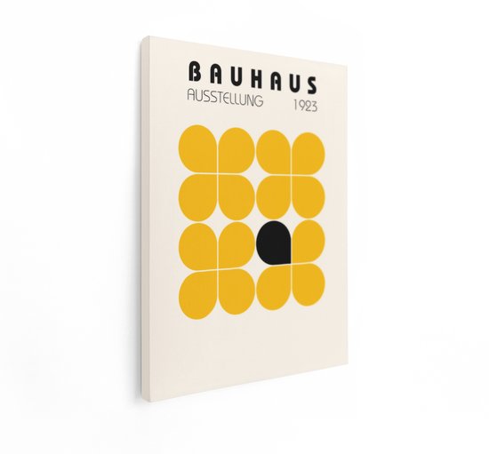 Artaza Canvas Schilderij Bauhaus Poster - 30x40 cm - Wanddecoratie Geometrisch - Muurdecoratie Modern - Schilderijen Op Canvas Vintage