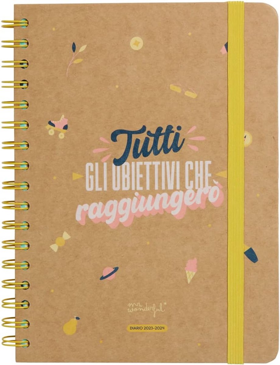 Weekplanner Schoolboek 2023-2024 met Doelenplanner, Stickers en Elastiek