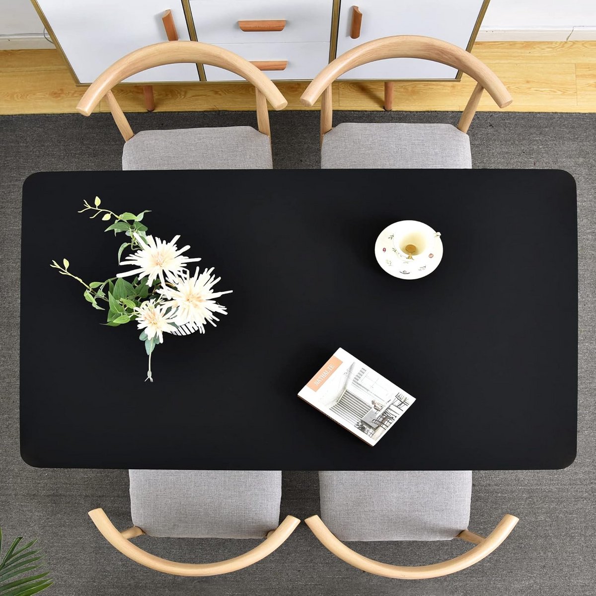 Rekbaar Rechthoekig Tafelkleed met Elastische Rand voor Cocktailtafel