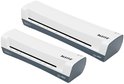 Twee witte Leitz lamineermachines, A3 en A4 formaat, met donkergrijze details.