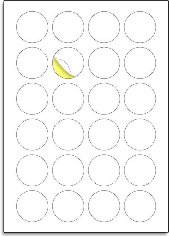 Ronde Zelfklevende Etiketten Stickers Labels - A4 Formaat - Wit - Laser ...
