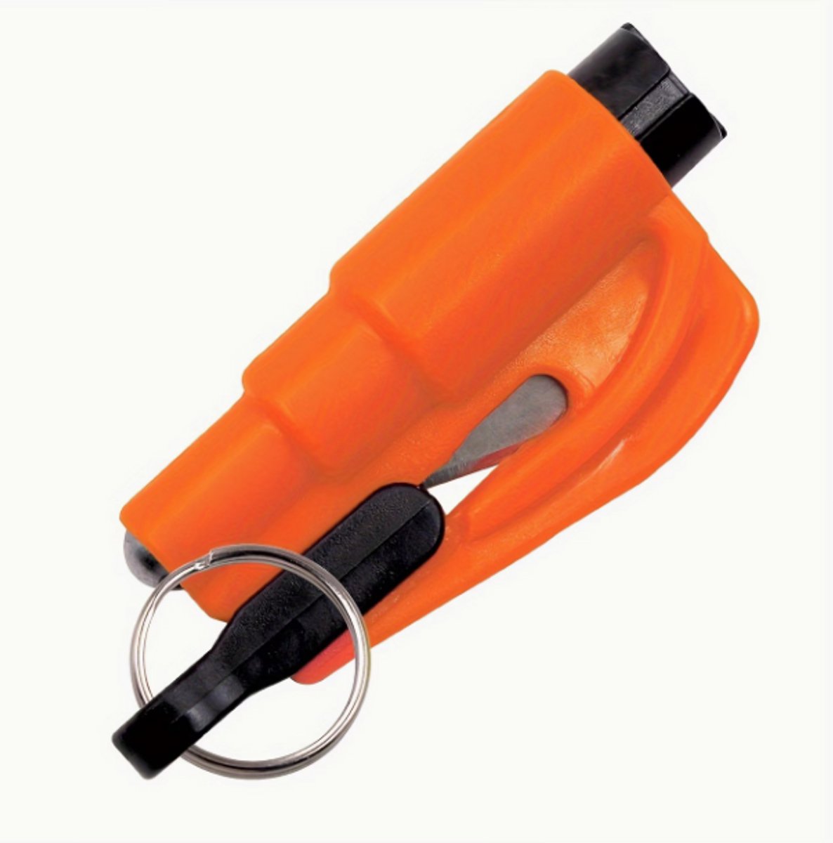 2-in-1 Noodsleutelhanger Oranje – Veiligheidsriemsnijder & Ruitbreker - noodhamer - sleutelhanger