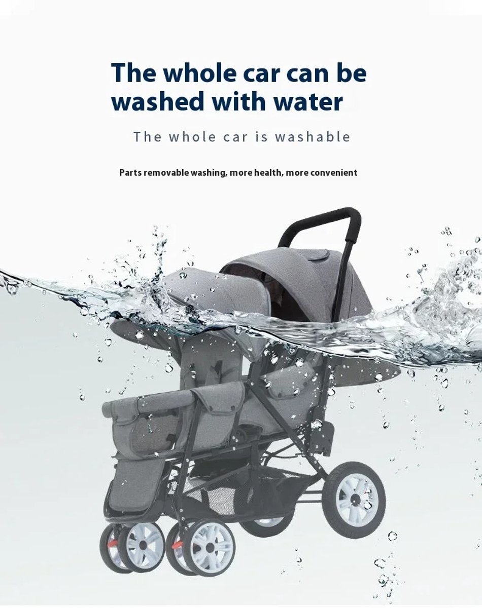 Hennova Duo Kinderwagen Inklapbaar voor 2 Kinderen - - afbeelding 3