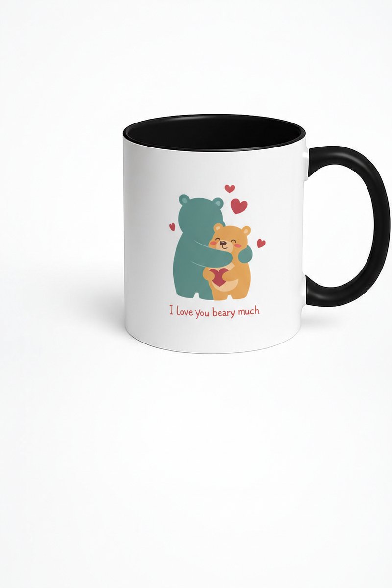 Mok met Knuffelende Beertjes 'I Love You Beary Much' - Liefdes Mok - Romantisch Cadeau