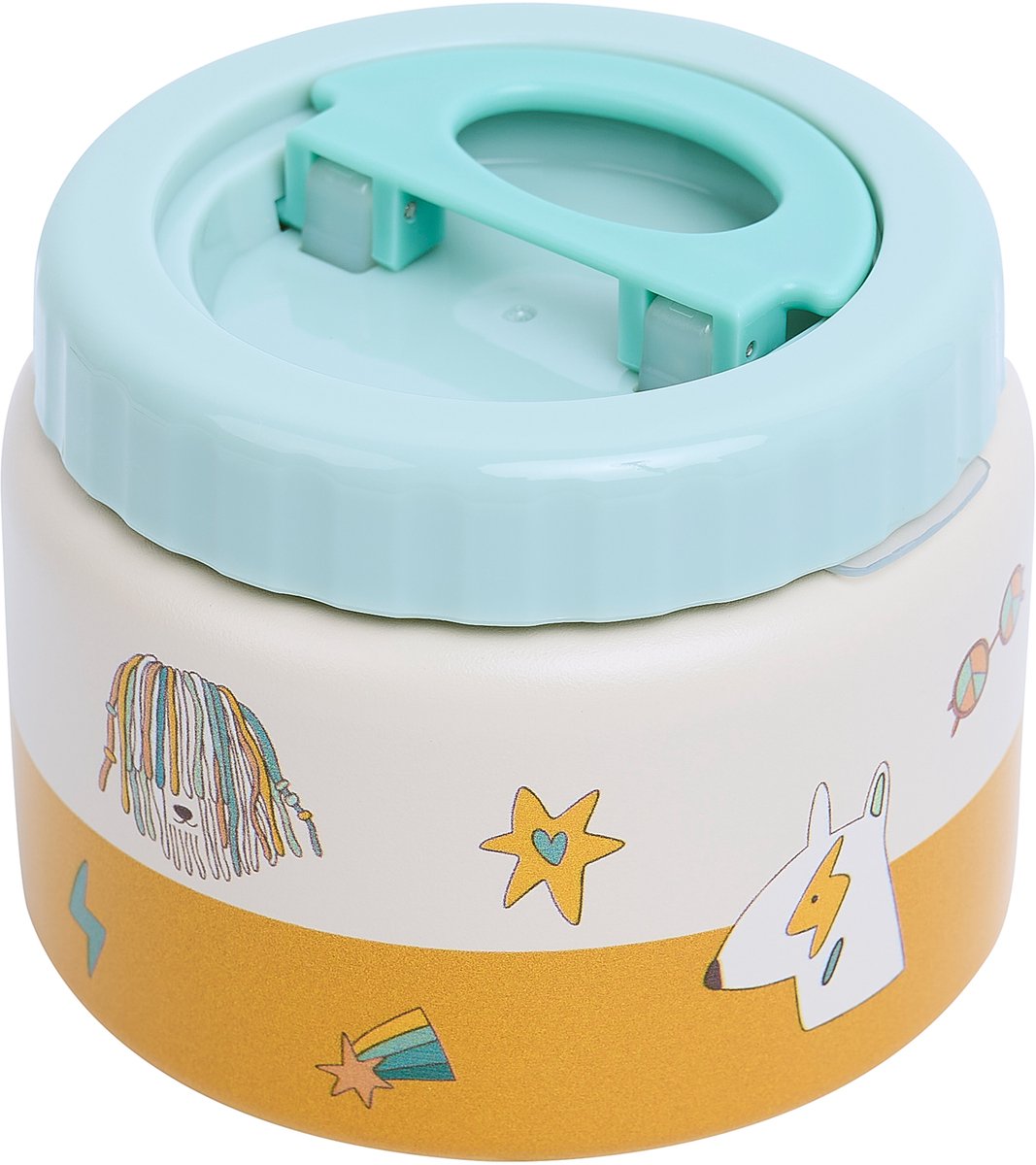 The Cotton Cloud thermos voedsel beker Funky Dogs 350 ml