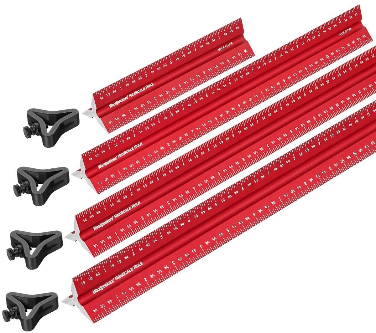 Aluminium Driehoeksliniaal 15 cm met Aanslagstop - 6 Schalen voor Nauwkeurig Meten