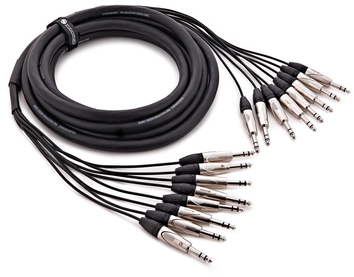 Studiospares 8-weg TRS 6,35 mm kabel, 5m