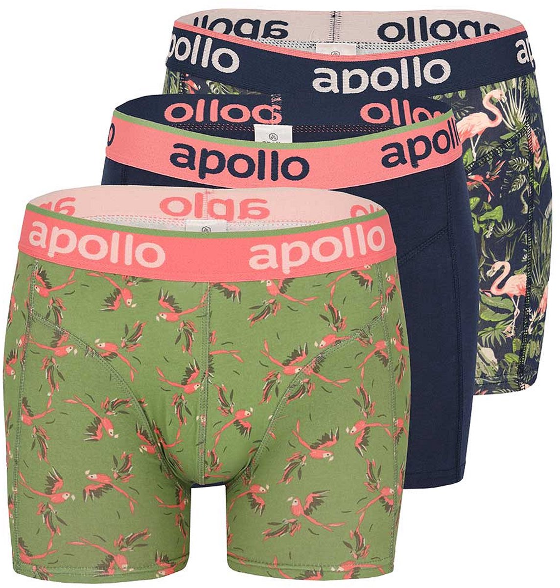 Apollo Heren Boxershorts Print 3-Pack Multicolor - Maat S