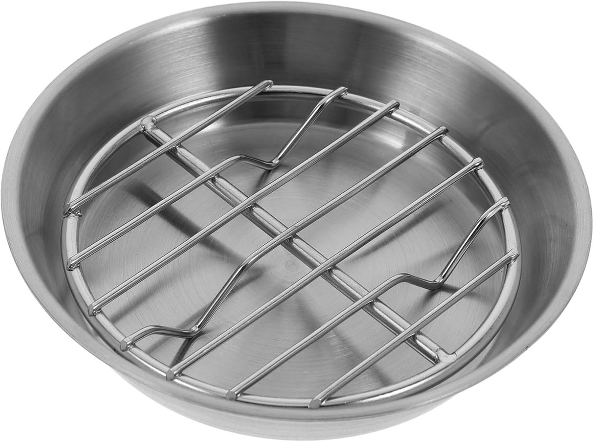 Bakplaat voor airfryer - Airfryer bakvorm - Airfryer accessoires - Bakplaat met rooster - Gemaakt van 304 roestvrij staal - 12 cm
