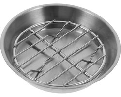 Bakplaat voor airfryer - Airfryer bakvorm - Airfryer accessoires - Bakplaat met rooster - Gemaakt van 304 roestvrij staal - 12 cm