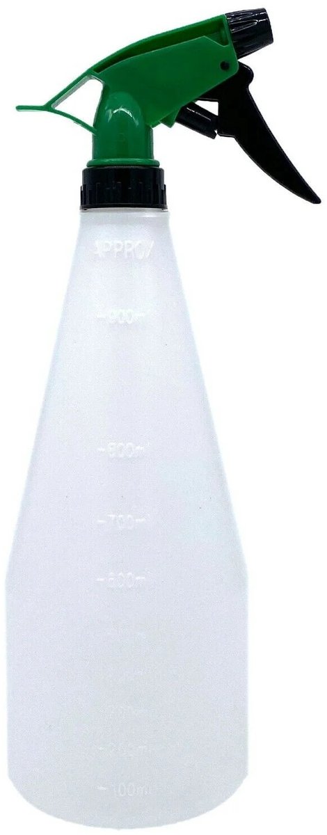 Pro Garden Plantenspuit - water versproeiers - kunststof - groen/zwart - inhoud 1 liter - voor binnen in huis of in de tuin