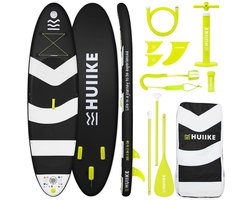 HUIIKE SUP Board - Opblaasbaar Paddle Board met Accessoires, Peddel, Vinnen, Pomp - Stand Up Paddle met Hoge Stabiliteit - 305 x 84 x 15 cm - Max. 130 kg