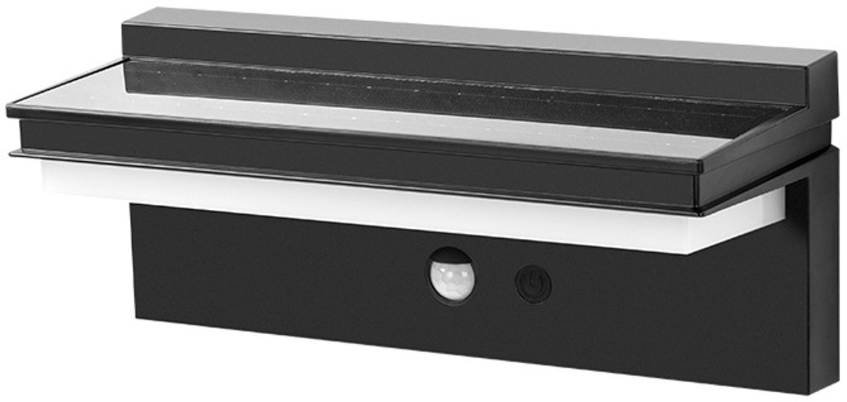 Op zonne-energie werkende buitenverlichting voor de binnenplaats met bewegingssensor, waterdichte verlichting voor binnen en buiten, tuin- en villawandlamp, wit licht.