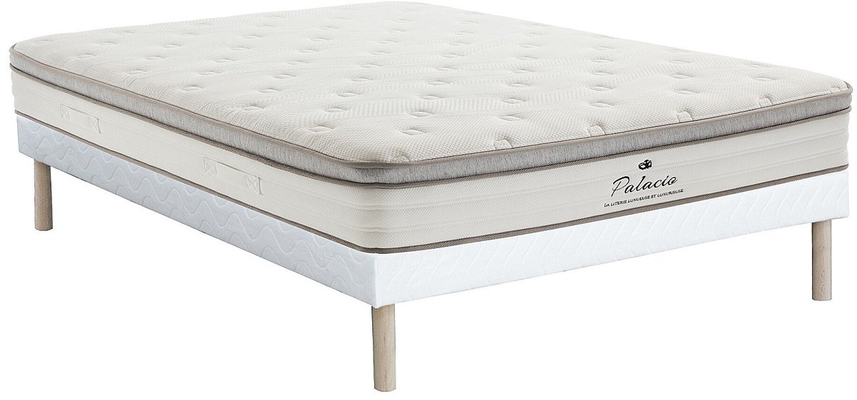 Vente-unique Boxspring met opbergruimte 140 x 190 cm en pocketverenmatras 7 zones TPE-comfort, dikte 28cm - ONEBIA van PALACIO