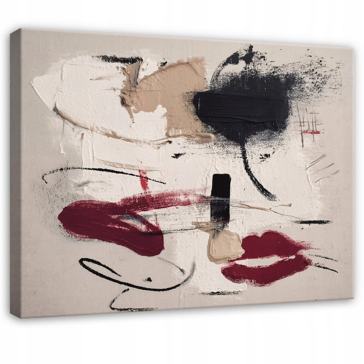 WALLARENA Schilderij op canvas - 60x40 cm - abstracte art deco grijs - Geschikt voor slaapkamer en woonkamer Veelkleurig