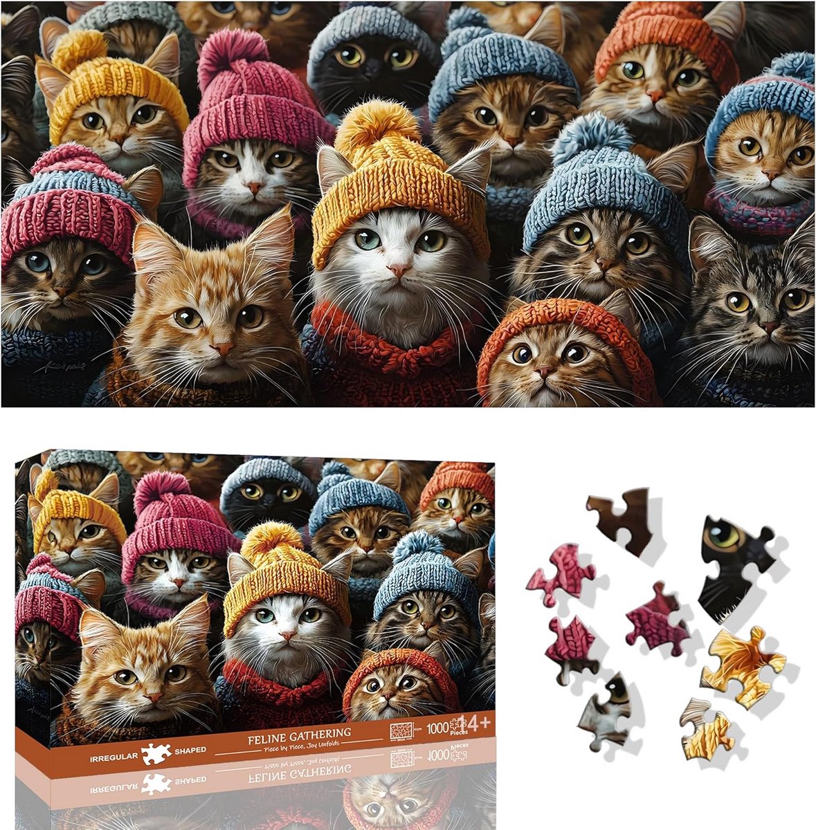 Puzzel 1000 Stukken Kattenfamilie - Uitdagend Legpuzzel voor Volwassenen en Gezin