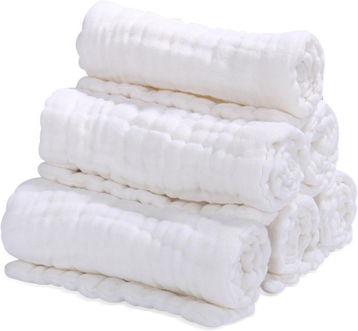 Set van 6 Hydrofiele Luiers voor Baby's - 100% Katoen, 6 Lagen, Extra Zacht (25x50 cm)