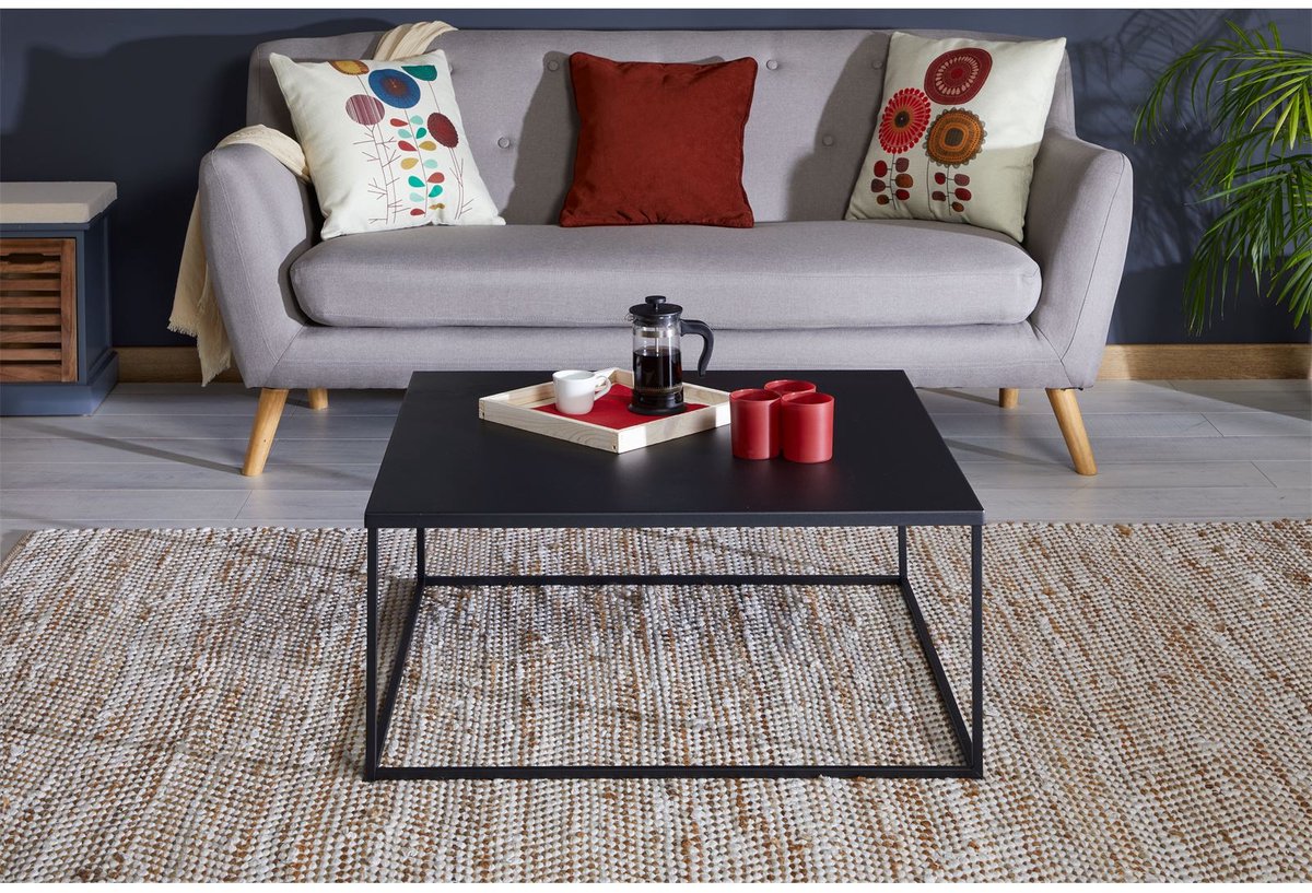 Salontafel HILAR 80 x 80 cm metaal in zwart gelakt