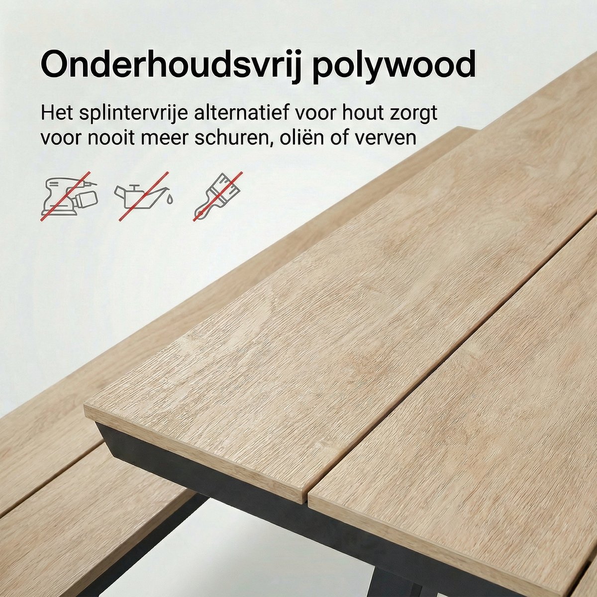 Coffee Bay Picknicktafel Wood: Polywood + Aluminium, 6-8 personen thumbnail 2