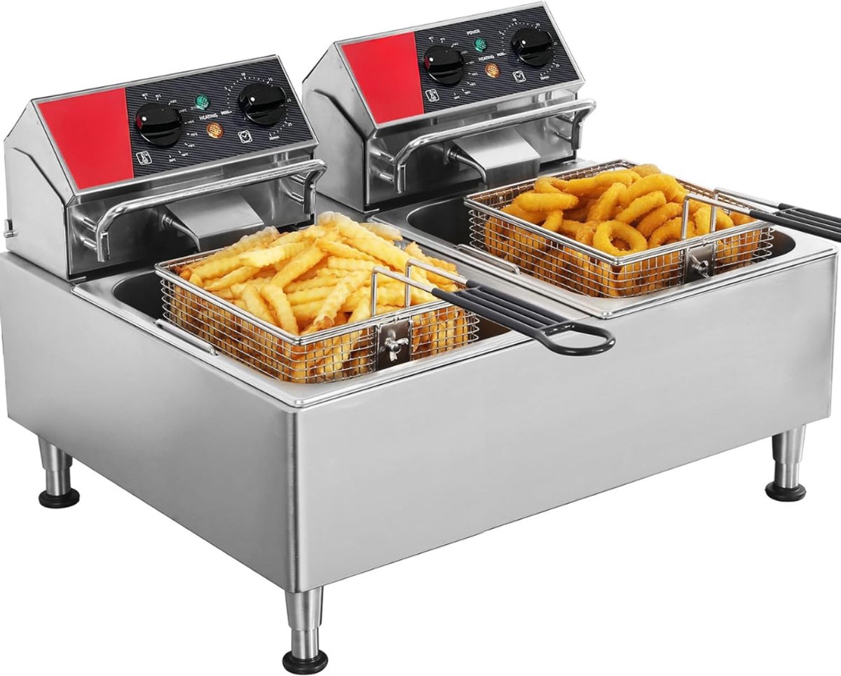 Core® Frituurpan dubbel - Frituurpan - Zilver - ‎44cm x 58cm x 38cm