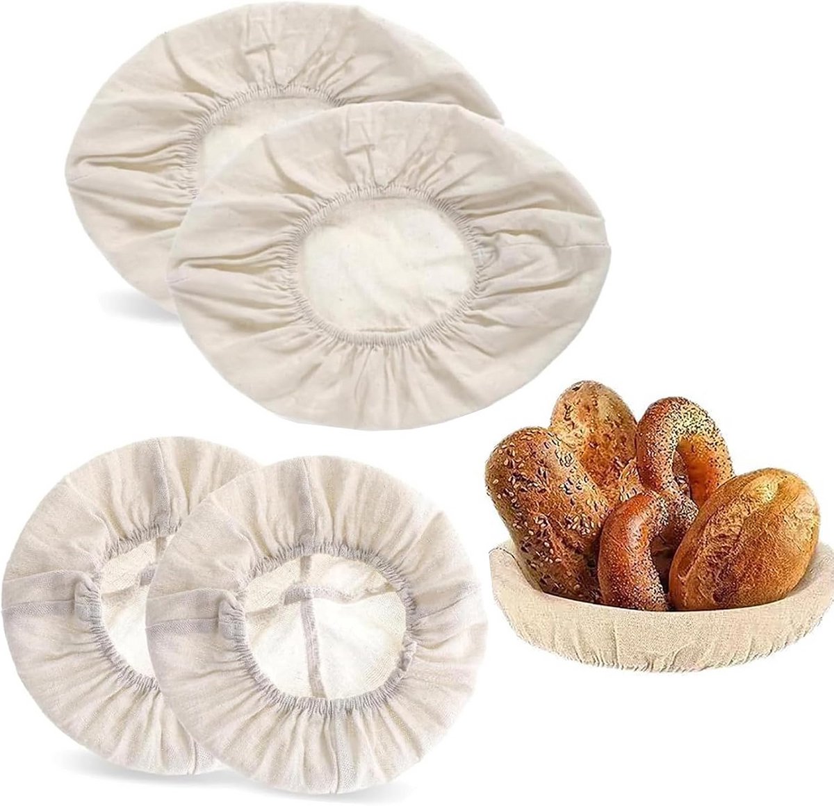 Zuurdesem Brood Proofing Doek Lijn Set 4 Stuks Herbruikbaar Katoenen Linnen