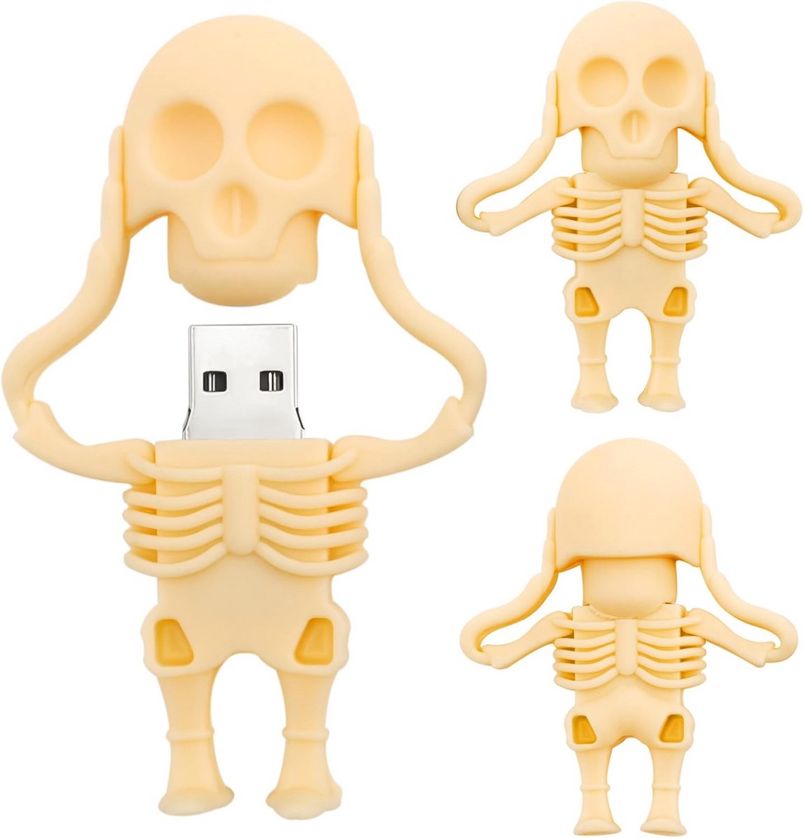 Grappige USB Flash Drive Skelet Vorm Geheugenstick 64GB Geel