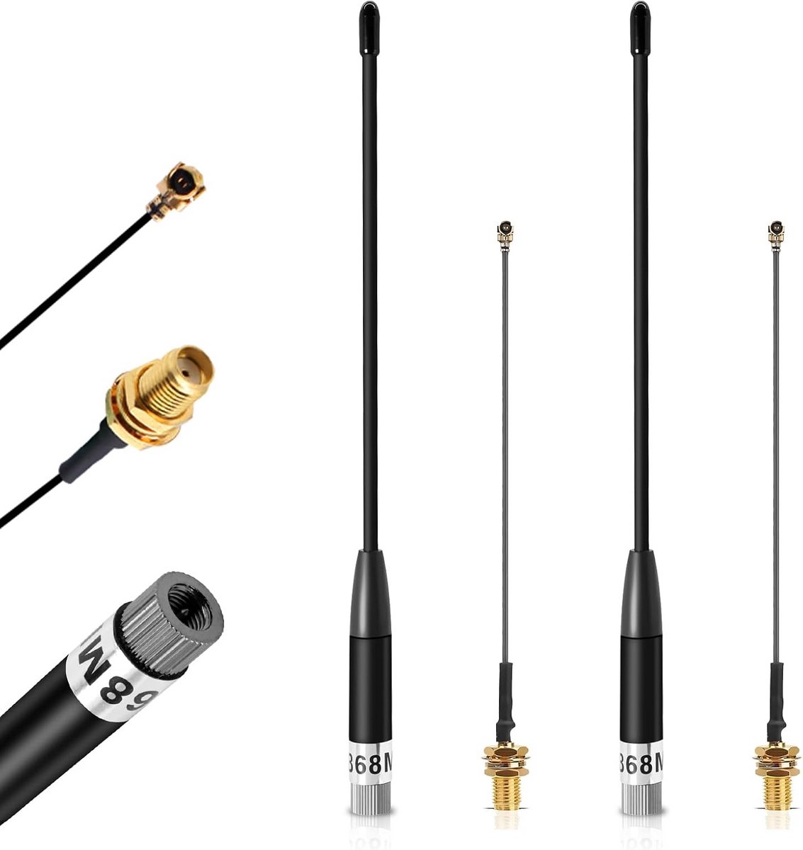 Pakket van 2x 868 MHz Antennes met Hoge Gain voor LoRa ESP32 en andere Modules