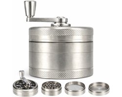 On The Grind™ The Big Boss Grinder - 63MM - RVS - 4 Lagen - met Schepje - Crusher - Kruiden vermaler - Grinder - Metaal - Vermaler