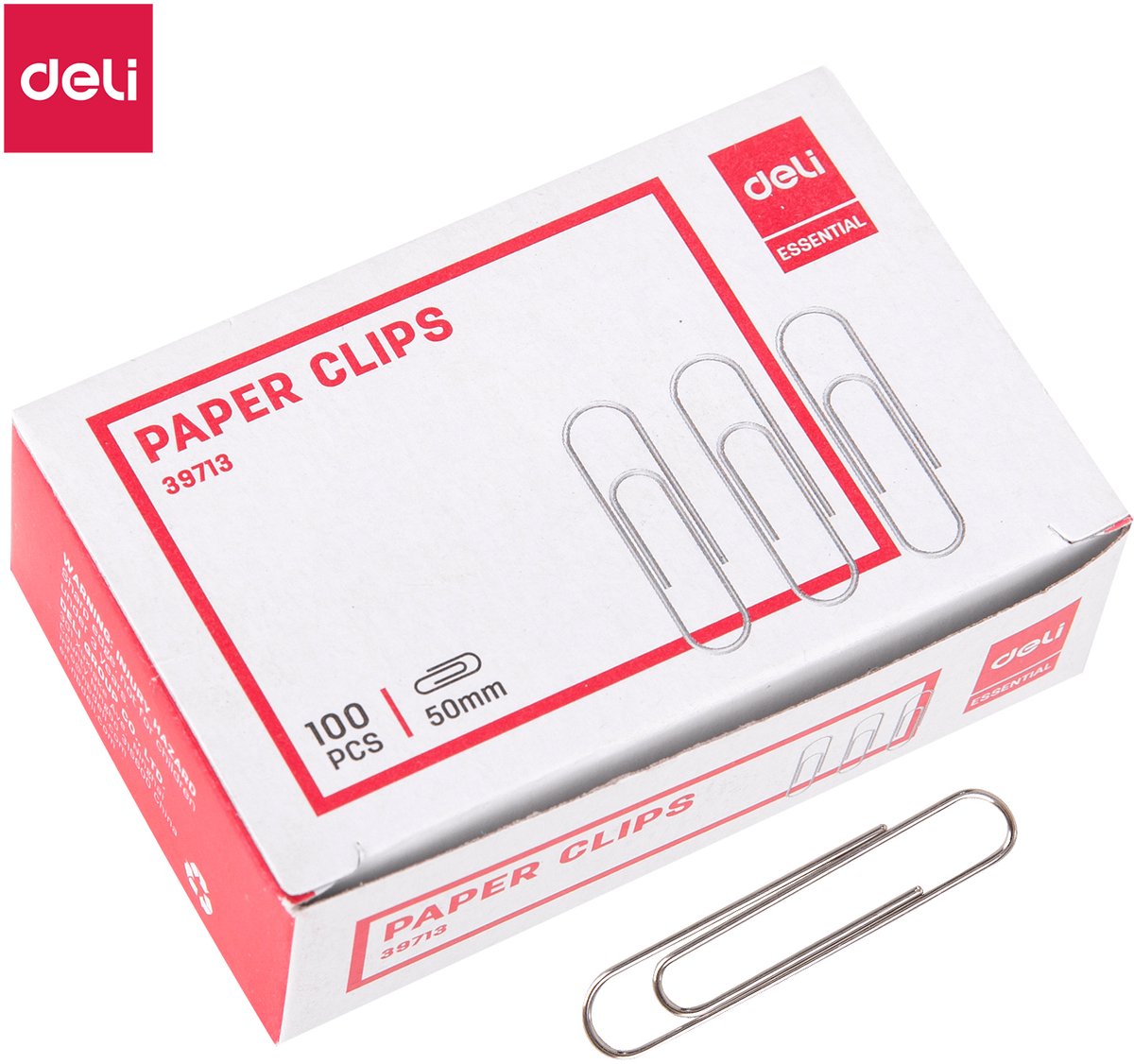 Paperclips Deli zilver 50mm - 100 stuks