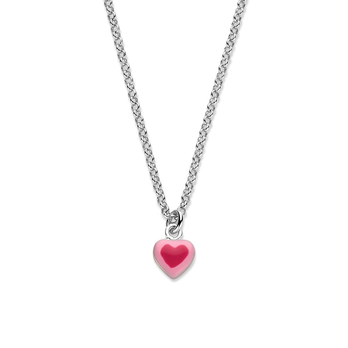 Collier emaille hartje 34 + 2 cm