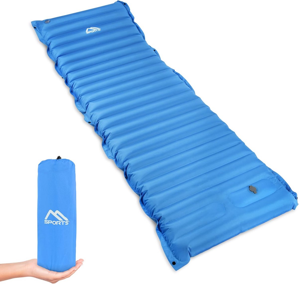 Ultralichte Kampeer Slaapmat met Voetpomp - Vochtbestendig - Blauw