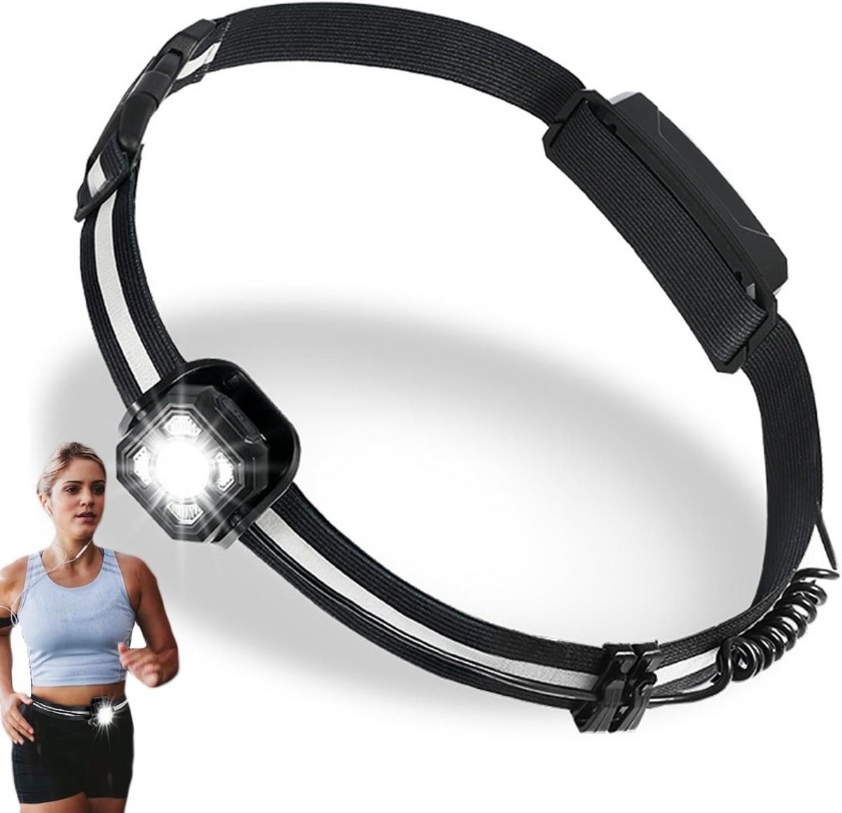 Waterdichte Oplaadbare Hardloopriem met LED Licht - Dimbaar Nachtzicht voor Hardlopers en Fietsers