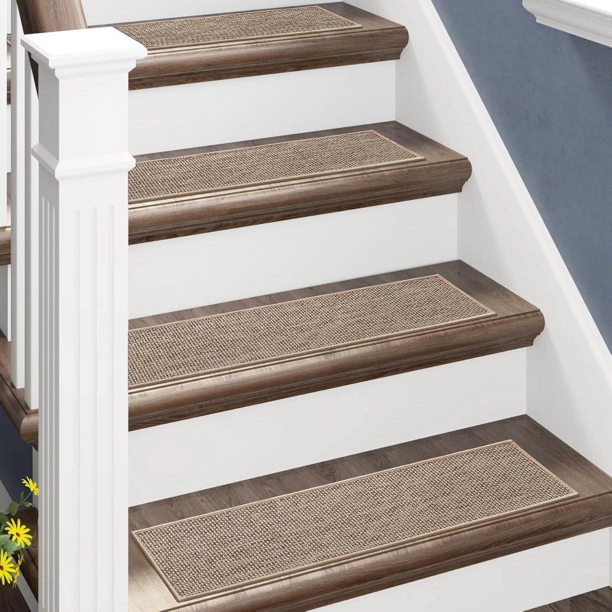 Set van 4 Zelfklevende Tapijten voor Traptreden - Antislip en Gemakkelijk te Installeren