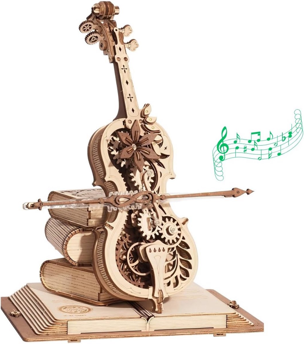 3D Houten Puzzel Modelkit Cello - Interactief Bouwpakket voor Volwassenen en Tieners