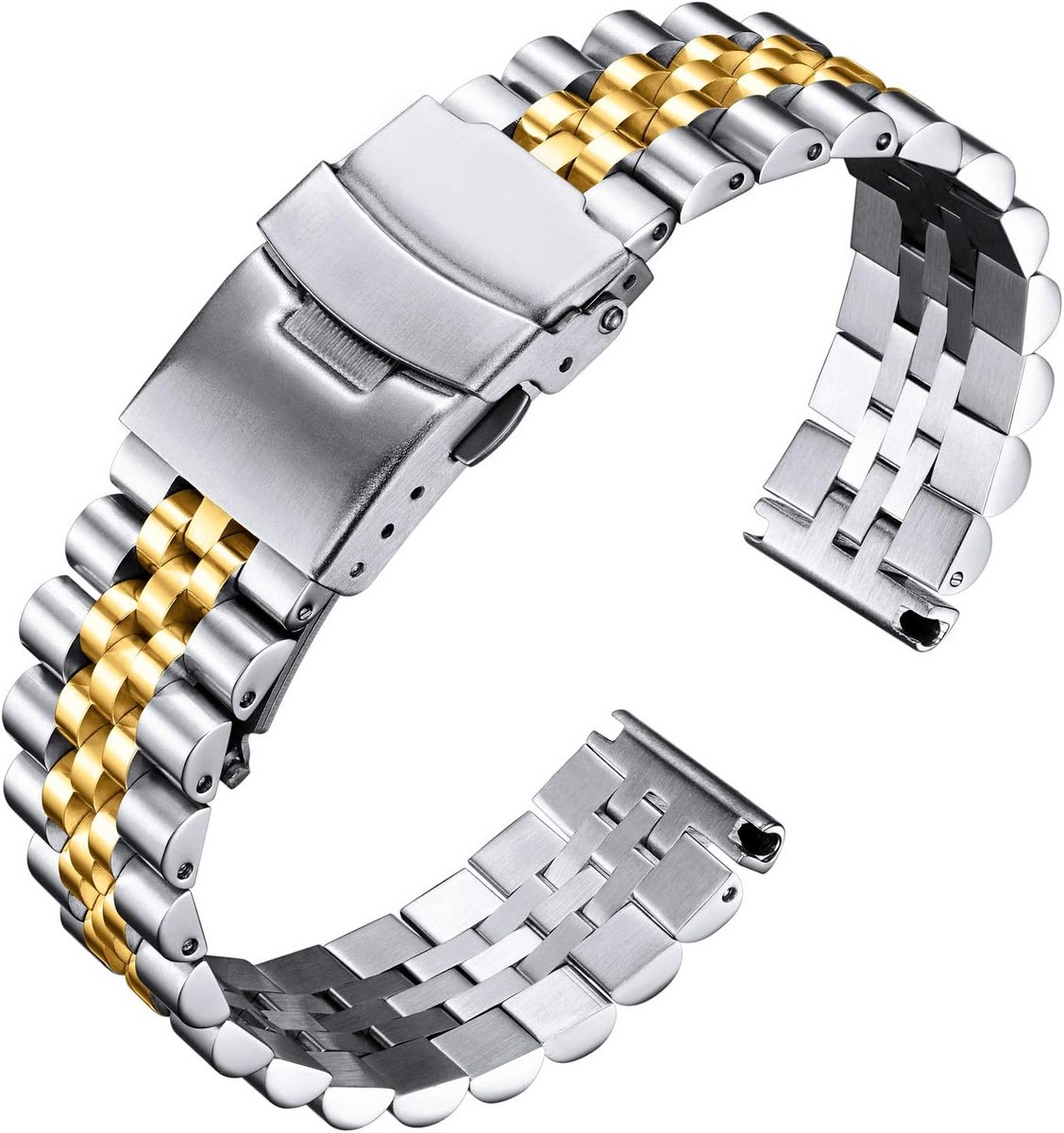 Universele Roestvrijstalen Horlogeband Metaal Verstelbaar voor Smartwatch en Polshorloges