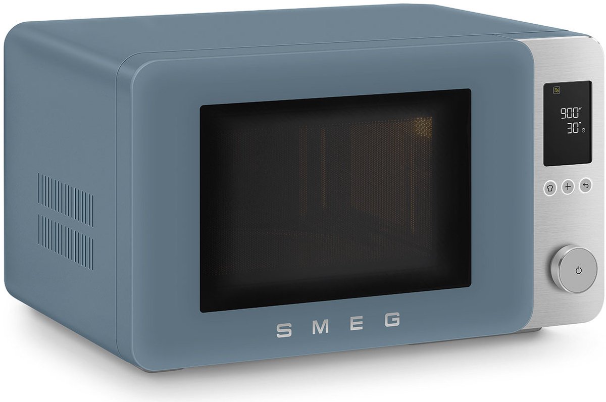 SMEG MOC02SBMEU Combi-Magnetron - Air Fry - Heteluchtoven & Grill - 27L - 2100W - Inverter Technologie - 25 Automatische Programma's - Soft Close - Collezione - Mat Storm Blue thumbnail 4