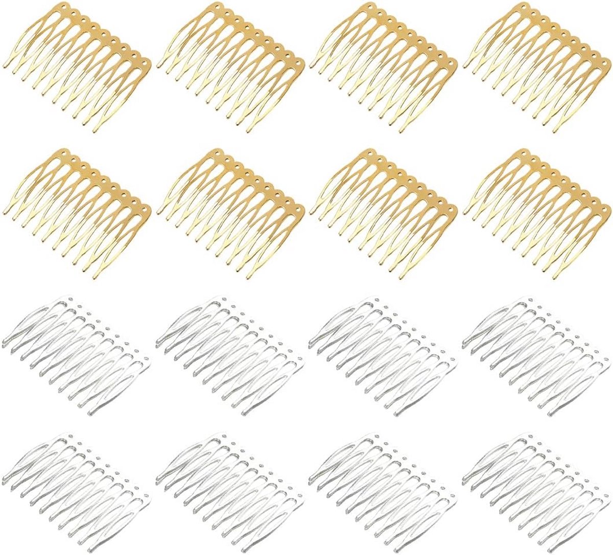 16x Metal Haarspeld Met 10 Tanden Voor Bruidssluier en Kapsels